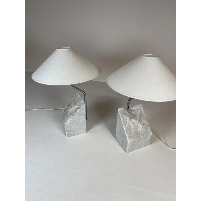 Mid-Century Marble and Steel Table Lamps from Bergboms, 1970s, Sweden, Set of 2 For Sale - Image 9 of 17