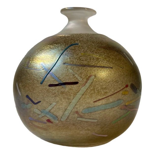 Bertil Vallien Spherical Tornado Vase in Art Glass from Kosta Boda, 1980s For Sale