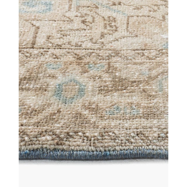 Antique Ivory Heriz Area Rug, 3'7 X 4'5 For Sale - Image 9 of 11