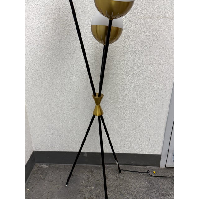 Brass Jonathan Adler Caracas Tripod Floor Lamp For Sale - Image 8 of 12