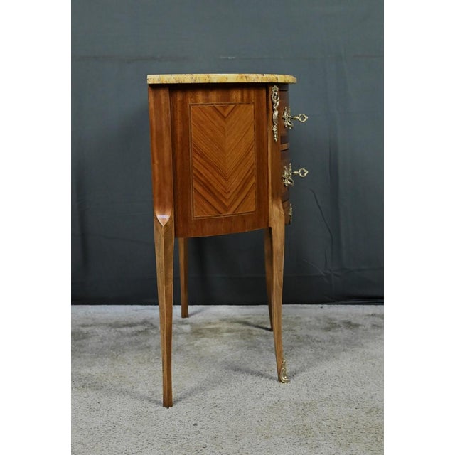 Early 20th Century Louis XV-Louis XVI Transition Style Half-Moon Commode For Sale - Image 11 of 18