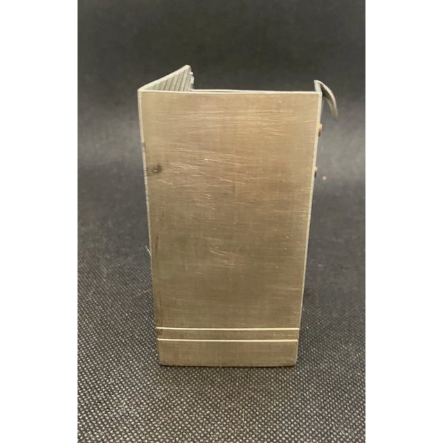 Handcrafted pewter vase by American metalsmith Jon Michael Route, signed “JM” and dated 1987 on the base. Minimal, well-...