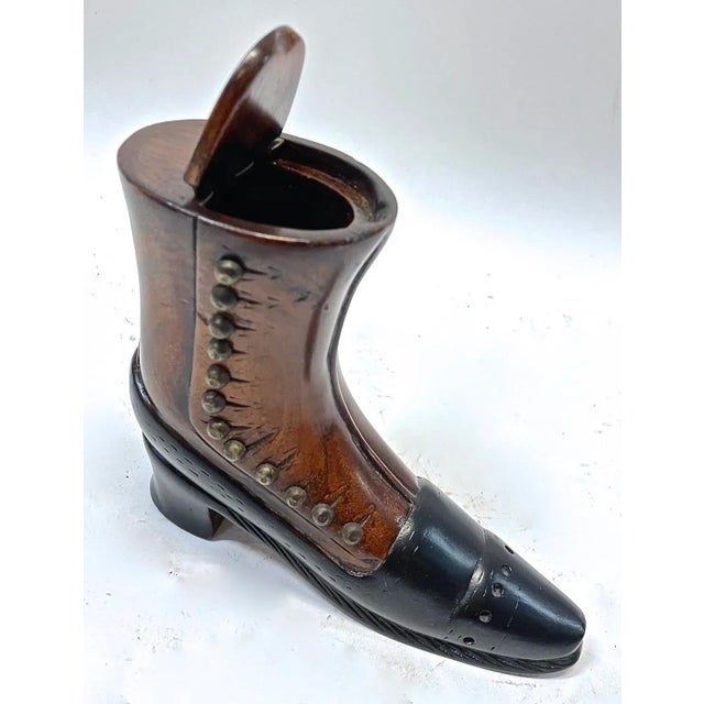 Antique Carved Wooden Victorian Shoe Box For Sale - Image 4 of 4