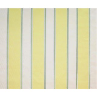Thibaut "Sherman Stripe" Cotton Designer Fabric in Yellow- By the Yard For Sale