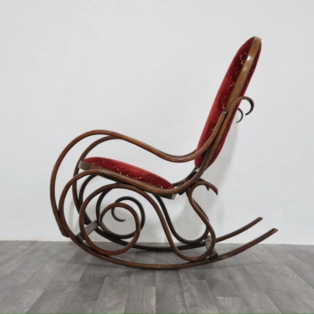 Mid-Century Modern Mid-Century Rocking Chair attributed to Michael Thonet, 1950s For Sale - Image 3 of 8