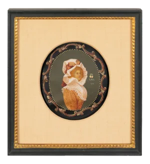 Late 18th Century Miniature Portrait on Vellum of a Red Haired Woman by Colot, Framed