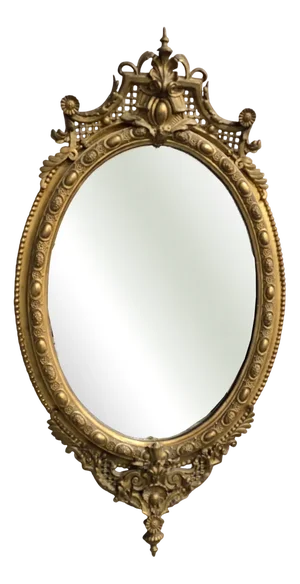 Antique English Gilt Oval Mirror, 1880