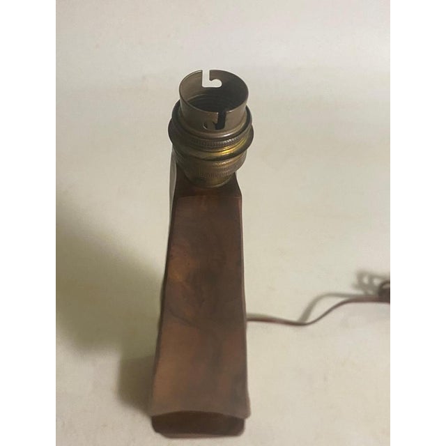 Sculptural Table Lamp in Carved Olive Wood, France, 1950s For Sale - Image 12 of 16