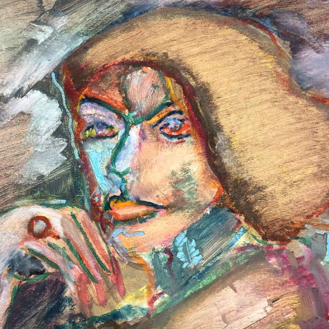 Original painting on paper Unsigned 17.5 x 18 unframed