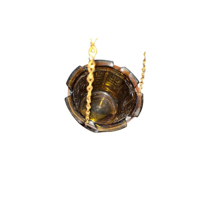 Mid-Century Modern Mid-Century Princess House Amber Glass Hanging Candle Holder For Sale - Image 3 of 6