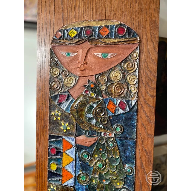 Ceramic Madonna Painting by Alain di Bin, 1960s For Sale - Image 9 of 11