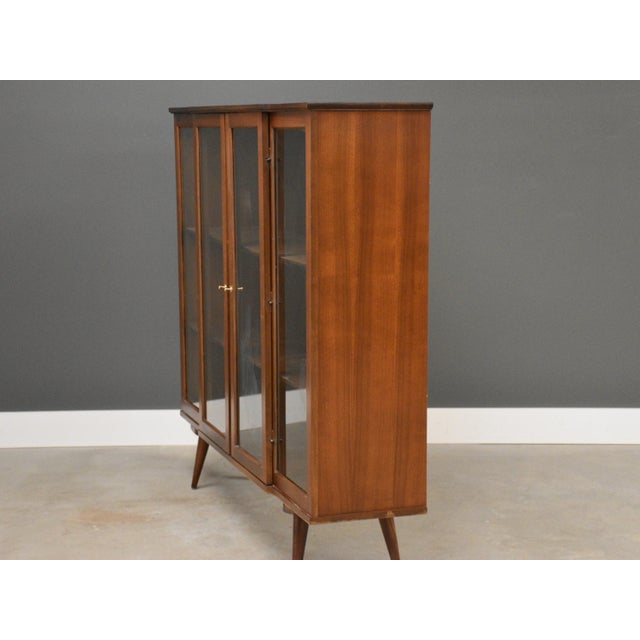 1960s Walnut Mid Century Bookcase For Sale - Image 5 of 9