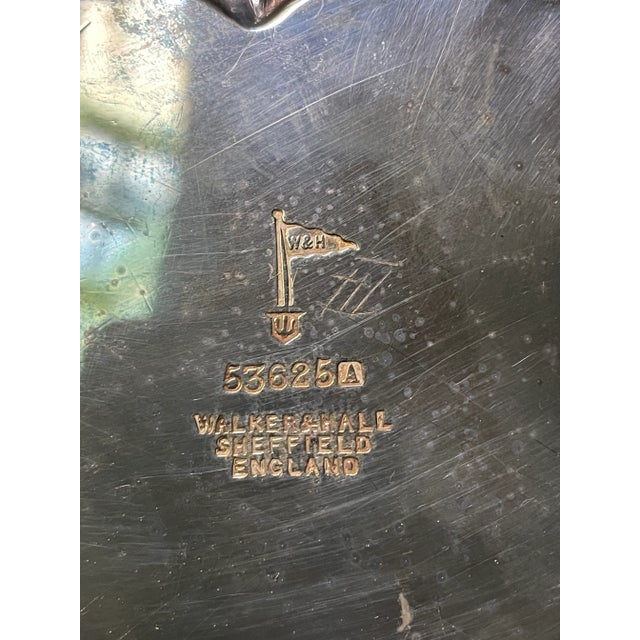 Walker & Hall 1906 Sheffield England Silverplate Salver Footed Tray Plateau For Sale - Image 6 of 8