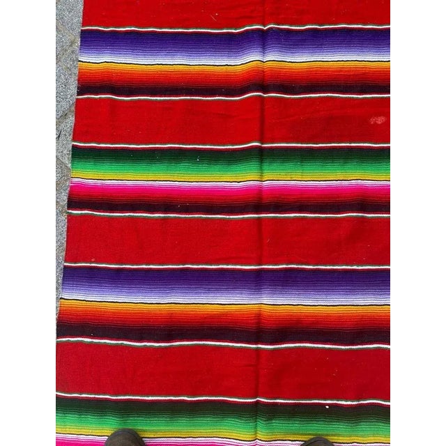 Mid-Century Modern Vintage Hand Woven Colorful Runner For Sale - Image 3 of 16