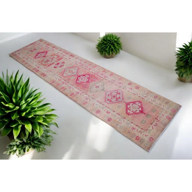 Offered is an one of a kind Kurdish runner rug, made in Anatolia approximately 50-60 years ago. The beautiful wool on...