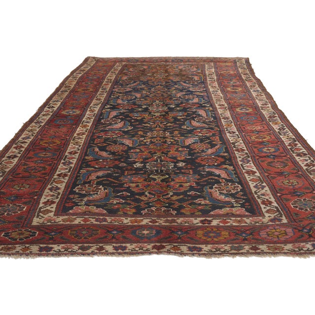 Rustic 1880s Antique Persian Kurdish Rug, 04'05 X 10'00 For Sale - Image 3 of 9