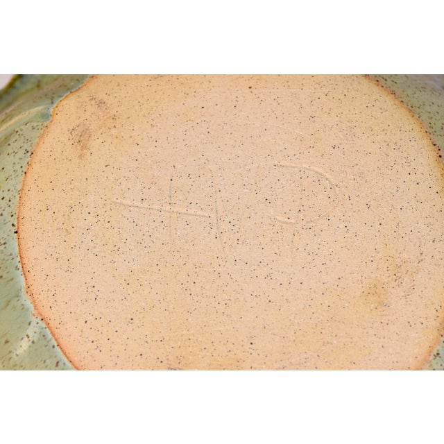 1990s Hand Thrown Pottery Floral Bowl For Sale - Image 5 of 7