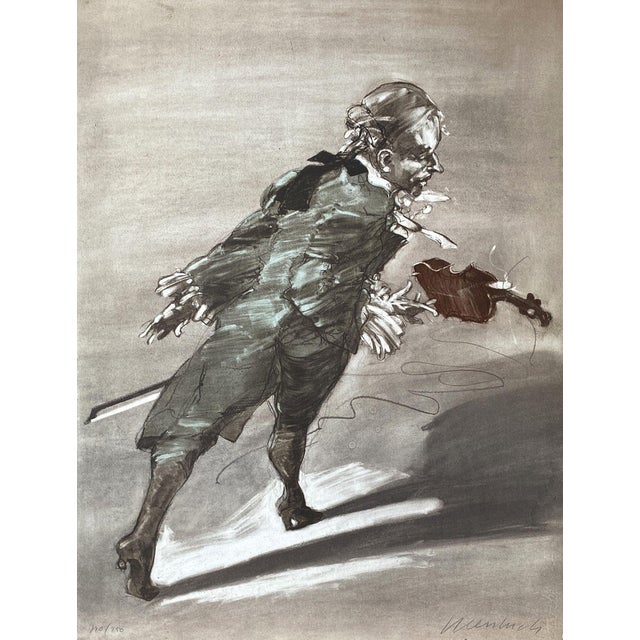Claude Weisbuch, The Violinist, Original Lithograph For Sale