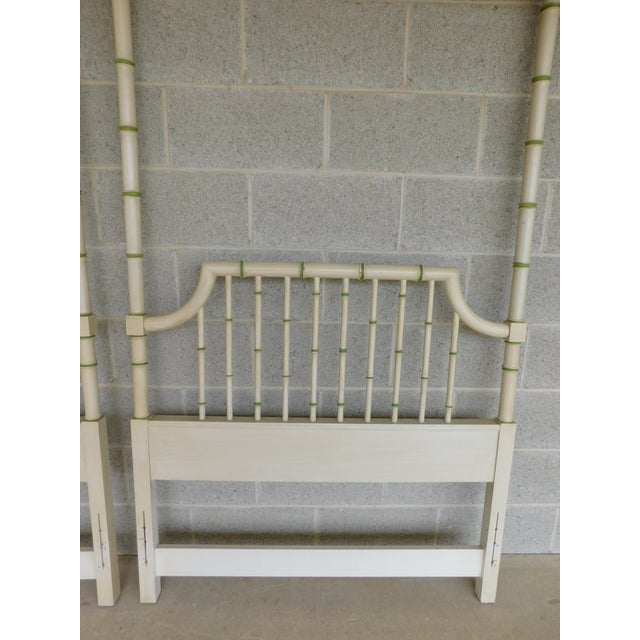 Thomasville Allegro Regency Style Faux Bamboo Twin 1/4 Tester Headboard