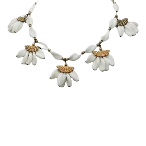 Vintage 1950s Signed Napier White Resin Charms Necklace