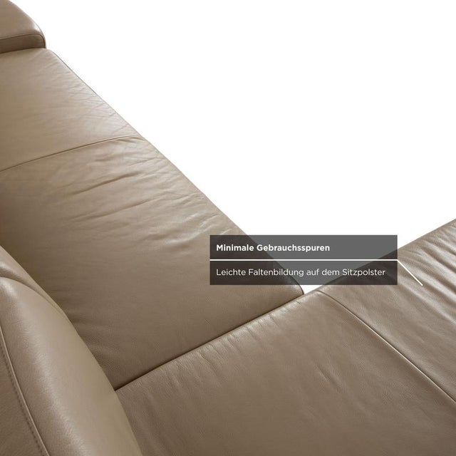 Beige Leather and Wood Corner Sofa from Musterring, Set of 2 For Sale - Image 8 of 17