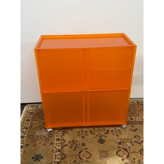 Orange Piero Lissoni for Kartell One Storage Unit, Set of Two For Sale - Image 8 of 12