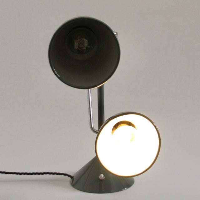 Vintage French Double-Shade Desk Lamp from Jumo, 1940s For Sale - Image 6 of 18