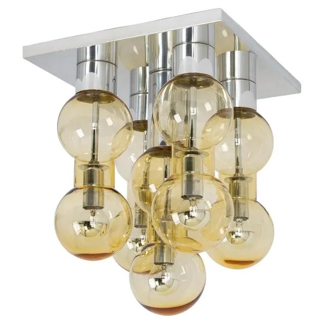 Large Murano Glass Tubes Flush Mount in Chrome by Doria, Germany, 1960s For Sale - Image 10 of 10