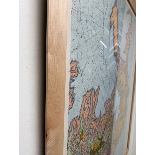 Preliminary Geologic Map of the Grand Canyon and Vicinity, Arizona by John H. Maxson, Original Vintage Map, 1967, Custom Framed in Natural Wood For Sale - Image 4 of 13