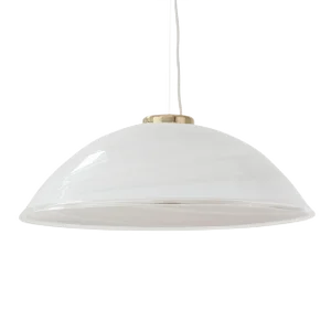 Large White Murano Glass Ceiling Lamp with Filigree Spiral