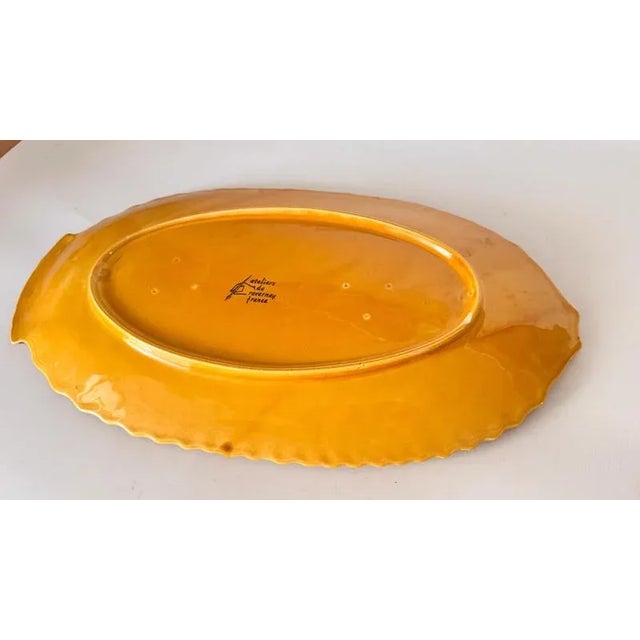 Mid-Century French Yellow and Brown Glazed Ceramic Decorative Dish, 1970s For Sale - Image 10 of 12