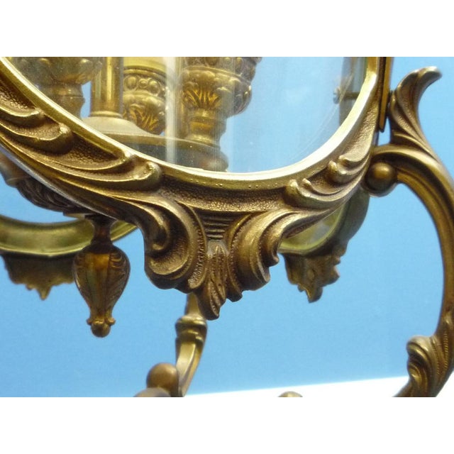 Gold Regency Brass Ceiling Lamp, Italy, 1960s For Sale - Image 8 of 15