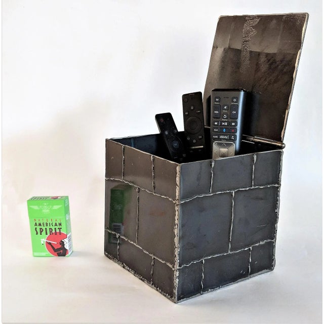 2010s Brutalist Metal Box Hand Welded Box For Sale - Image 5 of 12