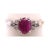 14 Karat White Gold Ruby Solitaire Ring With Diamond Accents For Sale - Image 9 of 9