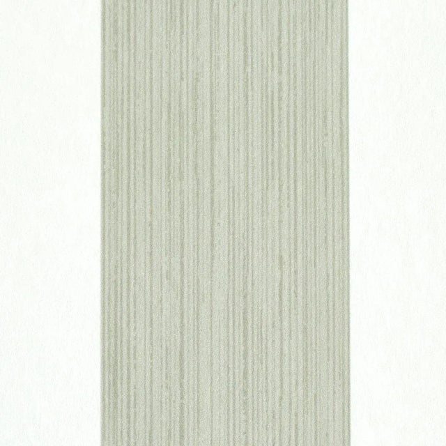 Transitional Schumacher Edwin Stripe Wide Wallpaper in Linen For Sale - Image 3 of 3