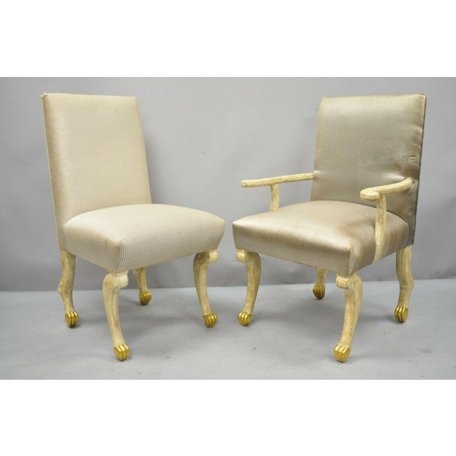 Late 20th Century Hoof Paw Foot Regency Dining Chairs Set Of 8