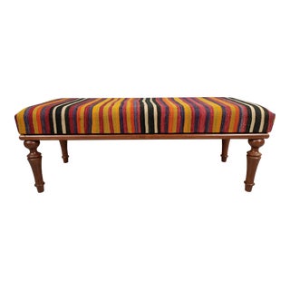 Turkish Kilim Upholstered Bench For Sale