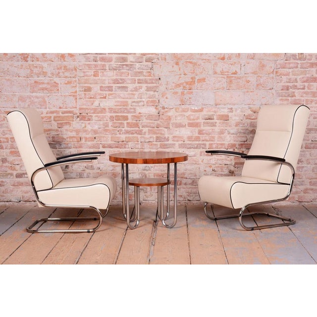 Bauhaus FN24 Armchair in Chrome and Leather attributed to Mücke-Melder, Czech, 1930s For Sale - Image 16 of 17