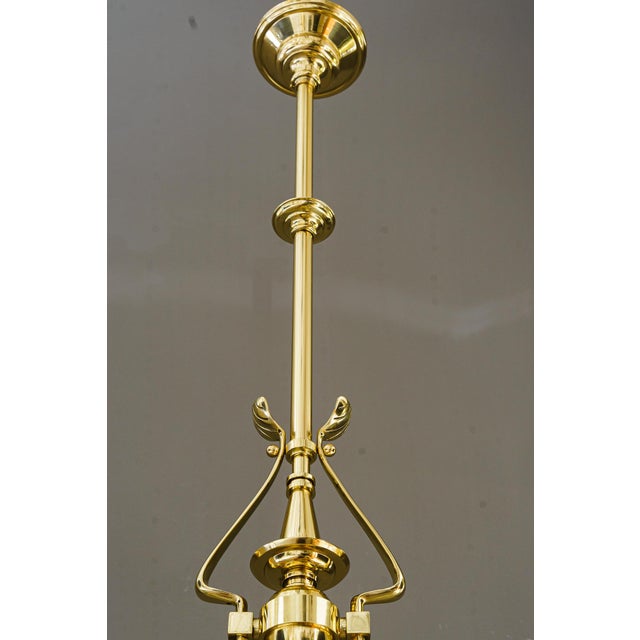 Antique Chandelier with Loetz Glass Shades, 1910 For Sale - Image 15 of 18