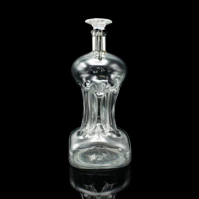 Antique Spirit Decanter, English, Glass, Silver, Port, Brandy Bottle, Edwardian For Sale - Image 6 of 12