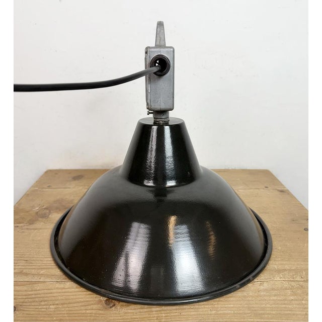 Industrial Black Enamel Pendant Lamp from Elektrosvit, 1960s For Sale - Image 13 of 18