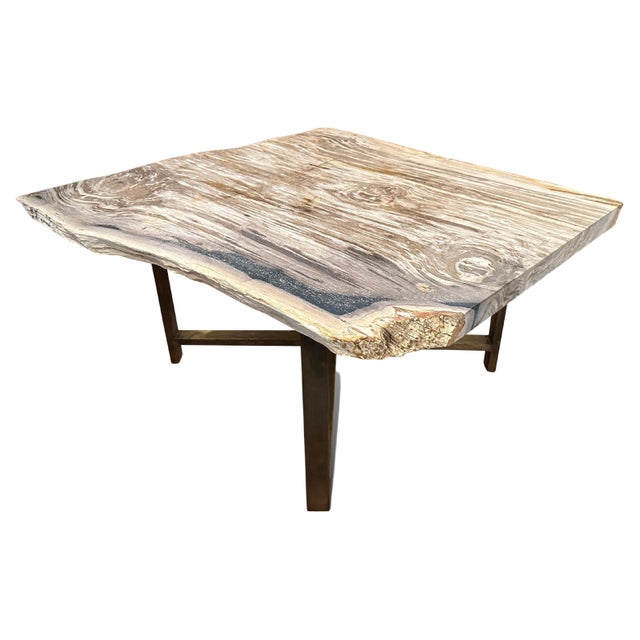 Andrianna Shamaris Live Edge Petrified Wood Coffee Table For Sale - Image 15 of 18