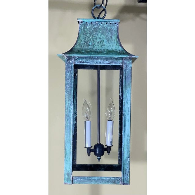 4-Sides Hanging Copper Lantern For Sale - Image 10 of 11