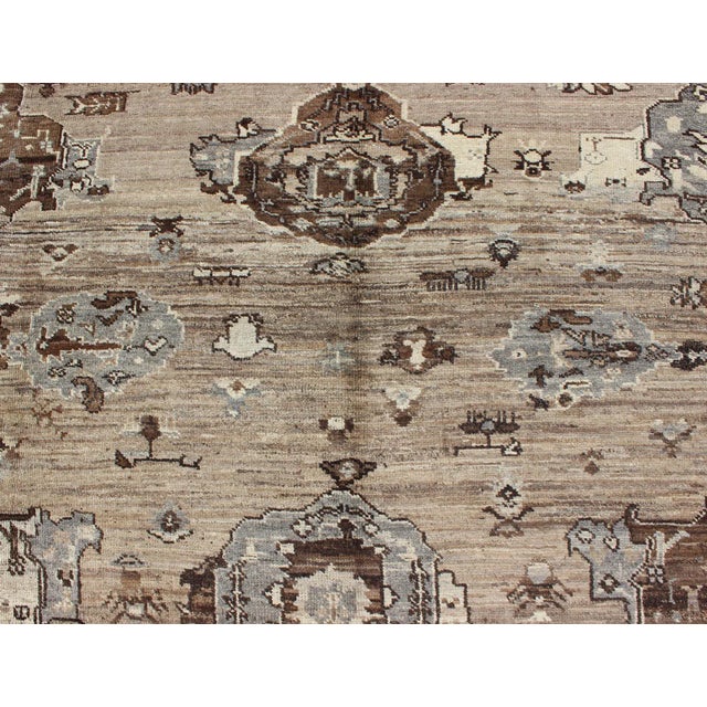 Textile Turkish Oushak Rug in Natural Wool Color by Keivan Woven Arts 8'11 X 11'10 For Sale - Image 7 of 13