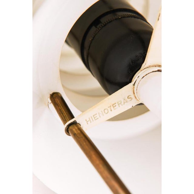 1950s White Metal and Brass Table Lamp by Ilmari Tapiovaara for Asko, 1955 For Sale - Image 5 of 11