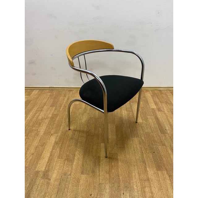Metal Vintage Dining Set with Chrome Tube Frame, 1970s, Set of 5 For Sale - Image 7 of 14