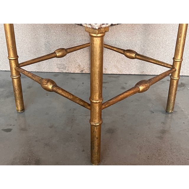 Pair of French Provincial Gilded Wood Corner Chairs, Circa 1900 For Sale - Image 12 of 13