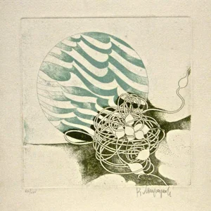Composition - Original Etching on Paper by Romano Campagnoli - 1980s 1980s