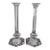 Val Saint-Lambert Signed Belgian Crystal Candlesticks, Pair, 11" Tall, Late 20th Century For Sale