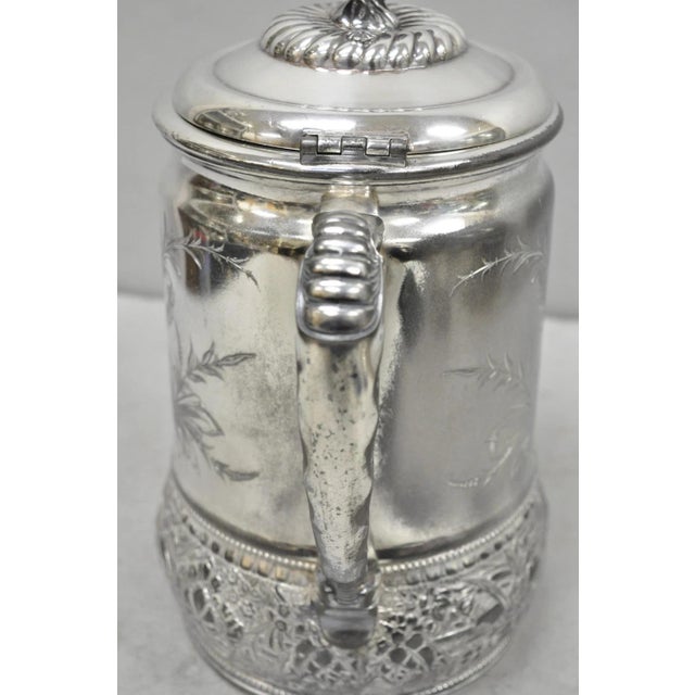 Early 20th Century Wilcox Silver Plate Co Art Nouveau Silver Plated Duck Handle Coffee Pot Pitcher For Sale - Image 11 of 18